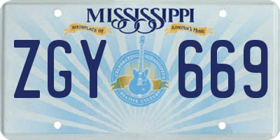 MS license plate ZGY669