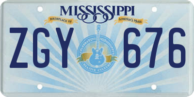 MS license plate ZGY676