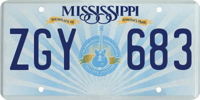 MS license plate ZGY683