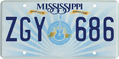 MS license plate ZGY686