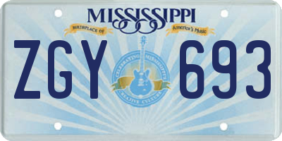 MS license plate ZGY693