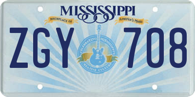 MS license plate ZGY708