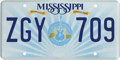 MS license plate ZGY709