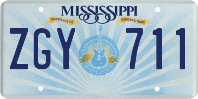 MS license plate ZGY711