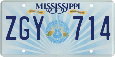 MS license plate ZGY714