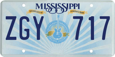 MS license plate ZGY717