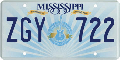 MS license plate ZGY722