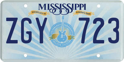 MS license plate ZGY723