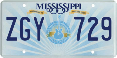 MS license plate ZGY729