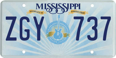 MS license plate ZGY737