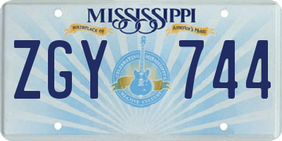 MS license plate ZGY744