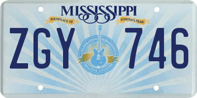 MS license plate ZGY746