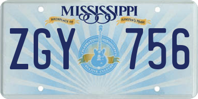 MS license plate ZGY756