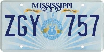 MS license plate ZGY757