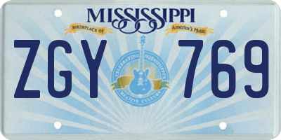 MS license plate ZGY769