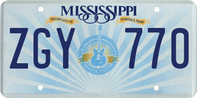 MS license plate ZGY770