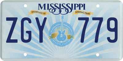 MS license plate ZGY779