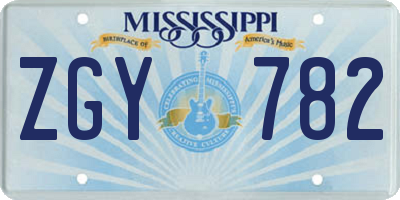 MS license plate ZGY782