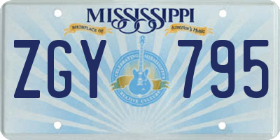 MS license plate ZGY795