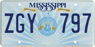 MS license plate ZGY797