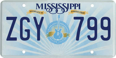 MS license plate ZGY799