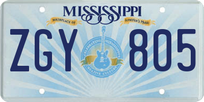 MS license plate ZGY805