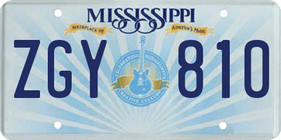 MS license plate ZGY810