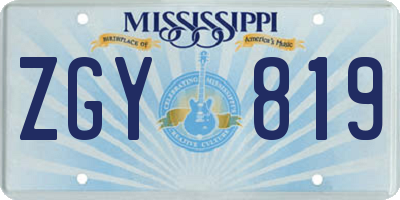 MS license plate ZGY819