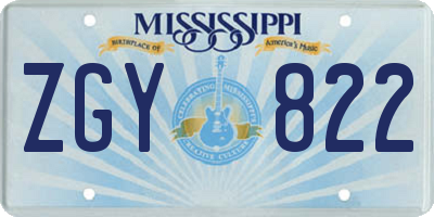 MS license plate ZGY822