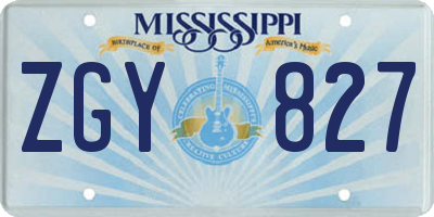 MS license plate ZGY827