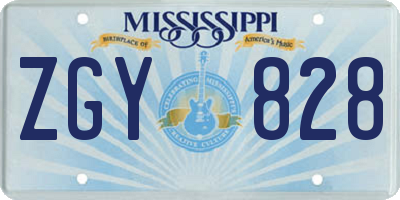 MS license plate ZGY828