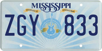 MS license plate ZGY833