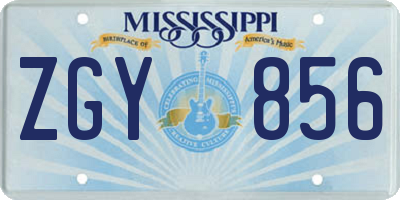 MS license plate ZGY856