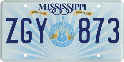 MS license plate ZGY873