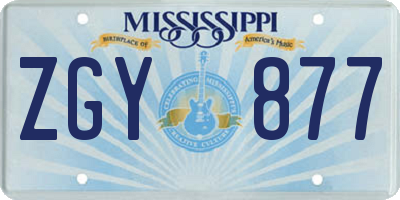 MS license plate ZGY877