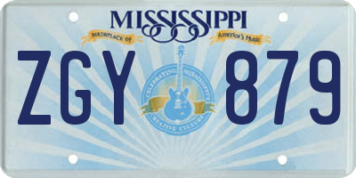 MS license plate ZGY879