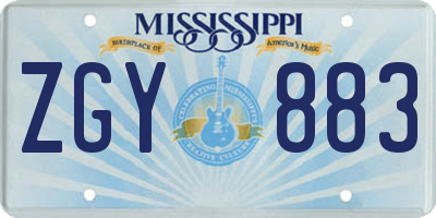 MS license plate ZGY883