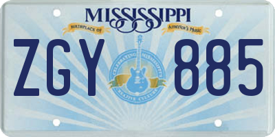 MS license plate ZGY885
