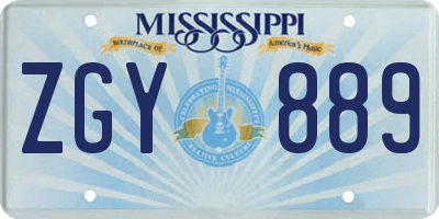 MS license plate ZGY889