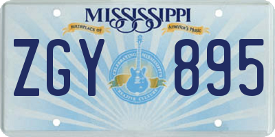 MS license plate ZGY895