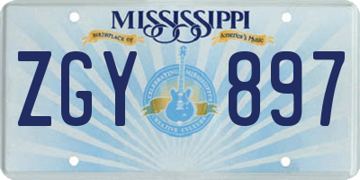 MS license plate ZGY897