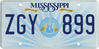 MS license plate ZGY899