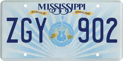 MS license plate ZGY902