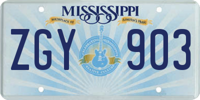 MS license plate ZGY903