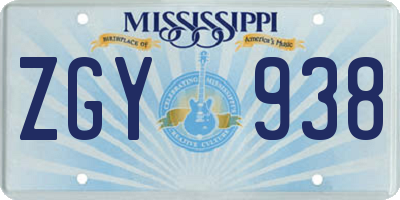 MS license plate ZGY938