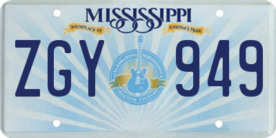 MS license plate ZGY949