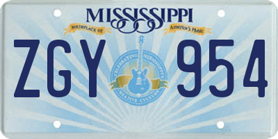 MS license plate ZGY954