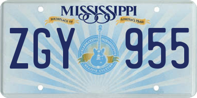 MS license plate ZGY955