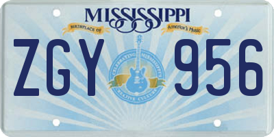 MS license plate ZGY956