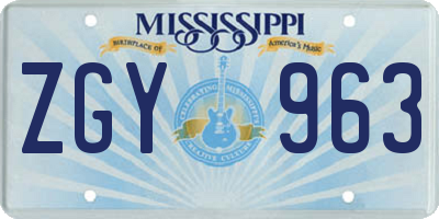 MS license plate ZGY963